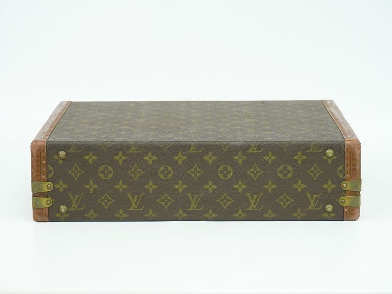 Authentic Louis Vuitton LV President Monogram Attache Case Handbag Brown M53012