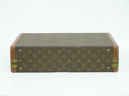 Authentic Louis Vuitton LV President Monogram Attache Case Handbag Brown M53012