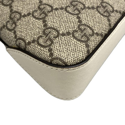 Gucci Shoulder Bag Padlockgg Supreme 811705 Beige And White Chain Shoulder