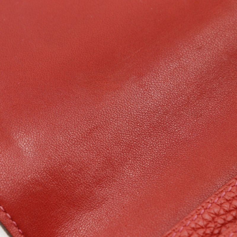 Hermes Dogon GM Taurillon Clemence Red □R Ladies Long Wallet