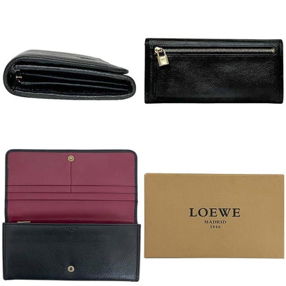 Loewe Bifold Long Wallet Black Amazona Excellent Condition Wallet Leather
