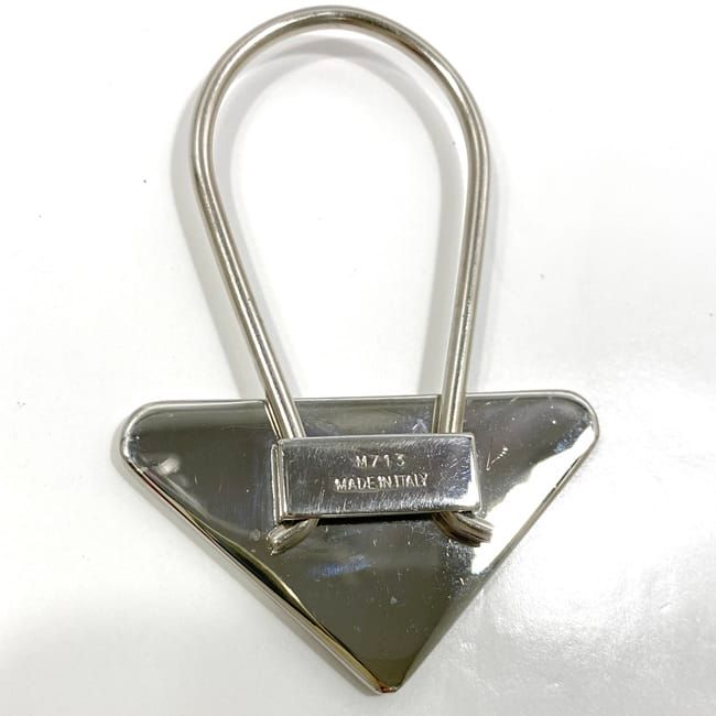Prada Key Ring Silver Gray M713 Excellent Condition Metal Preowned Prada