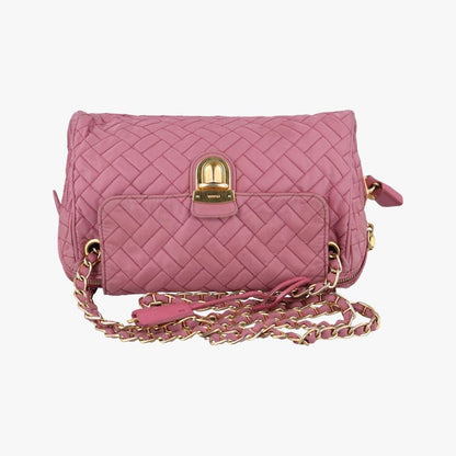 Prada Chain Quilted Flap Pink Nylon Br4965194/a