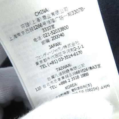 Fendi 2022 Fzq677 FF Logo Chain Knit Long Skirt Navy 40 Genuine