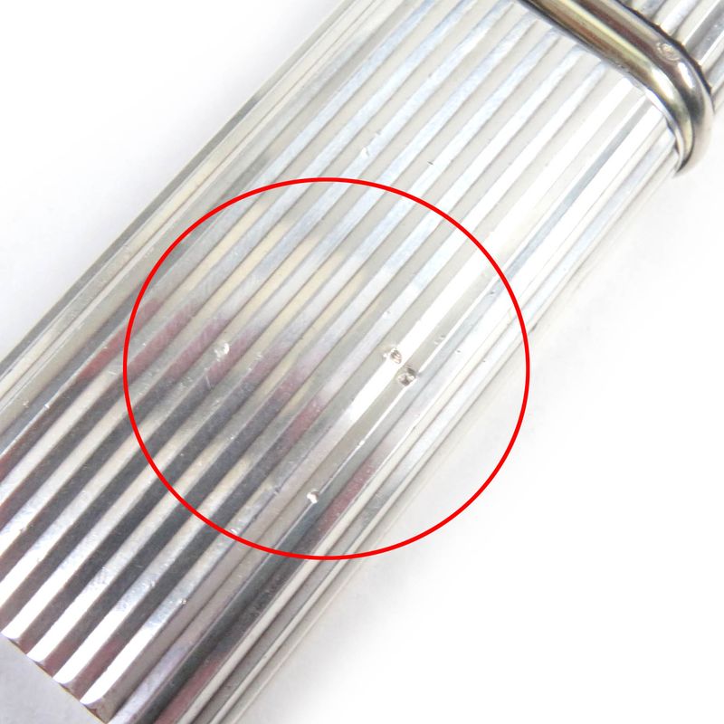 Cartier Trinity Short New Shape Oval Smoking Tool Gas Lighter Silver Gold Swiss