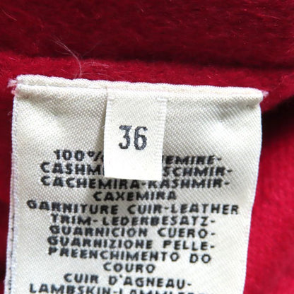 Hermes 21-22aw Leather Belted 100% Cashmere Poncho/cape Coat Red 36 With