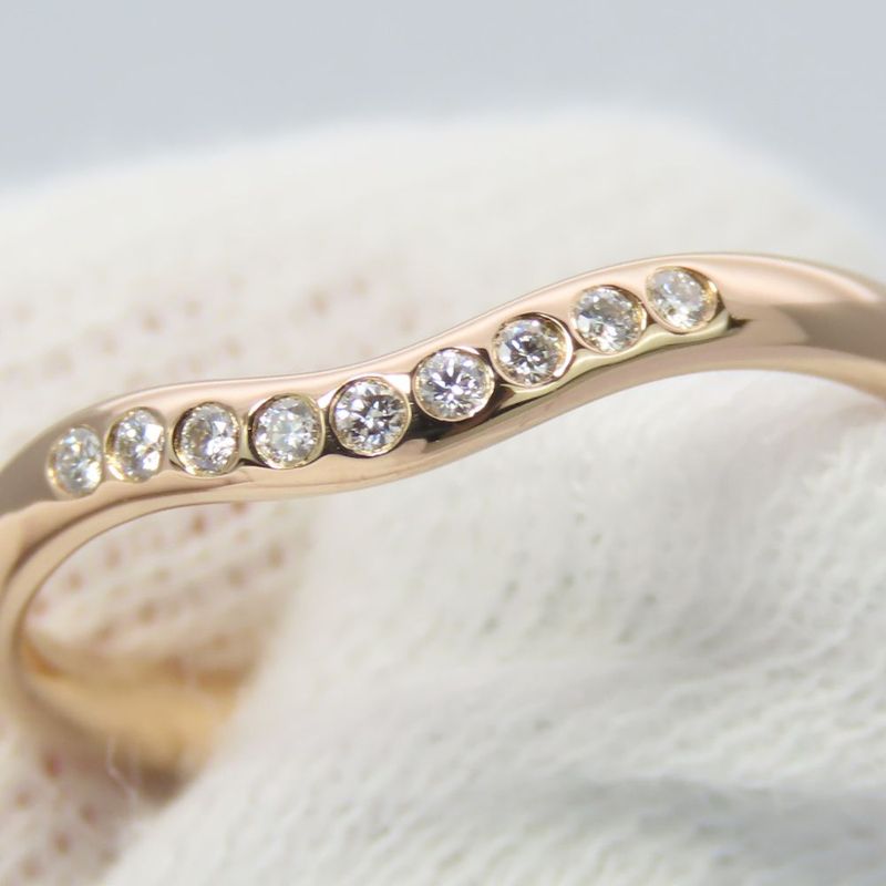 Tiffany & Co Ring - Ring Curved Band 18K Pink Gold Diamond Approx 2.47g Pink
