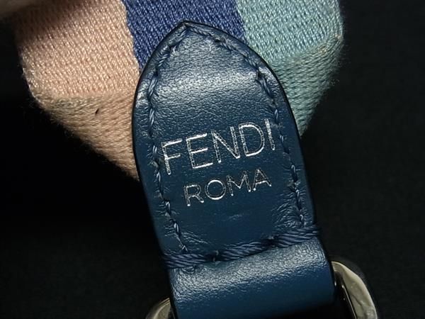 Fendi Canvas And Leather Shoulder Strap For Bag Shoulder Women Blue And Pink