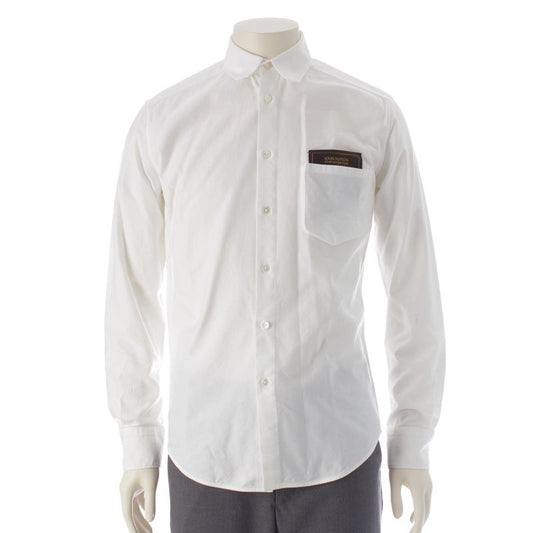 Louis Vuitton 20SS Cotton LV Label Long Sleeve Long Sleeve Shirt Top White XS