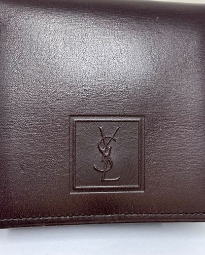 YVES Saint Laurent Coin Case Coin Purse Leather Brown 08bs304
