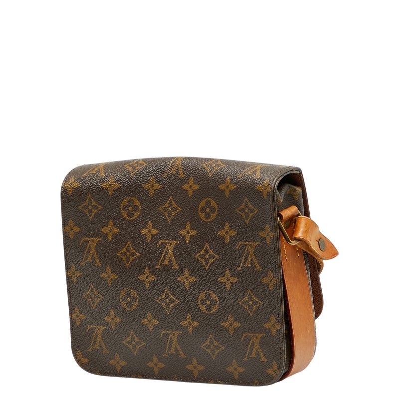 Louis Vuitton Monogram Cartouchere MM Crossbody Shoulder Bag M51253 Brown PVC