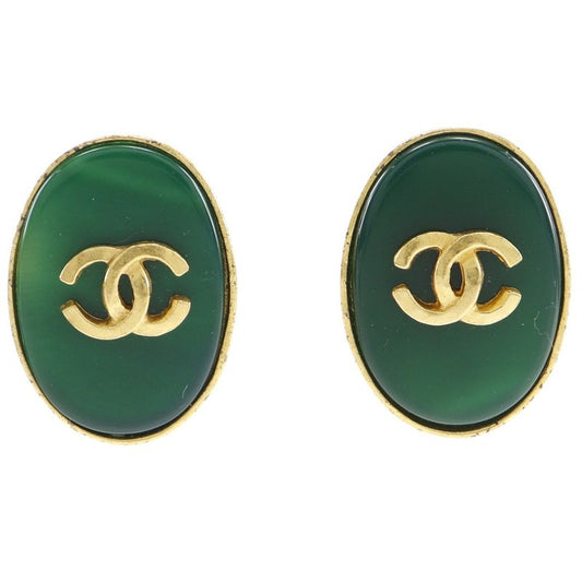 Chanel Coco Mark Vintage Gold Plated Green Gold Ladies 18.72g Earrings