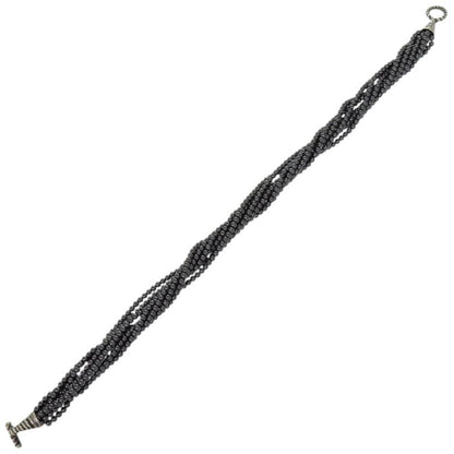 Tiffany & Co 8-strand Choker Beaded Hematite 925 Silver Necklace 0624 Tiffany &