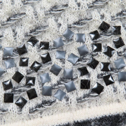 CHANEL P39241k02786 Mohair Silk Cashmere Coco Button Knit Miniskirt Grayish 36