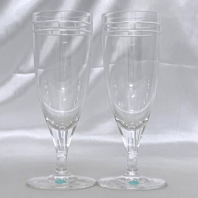 Tiffany & Co Pair Of Clear Atlas Glasses Unused Excellent Condition Glass S