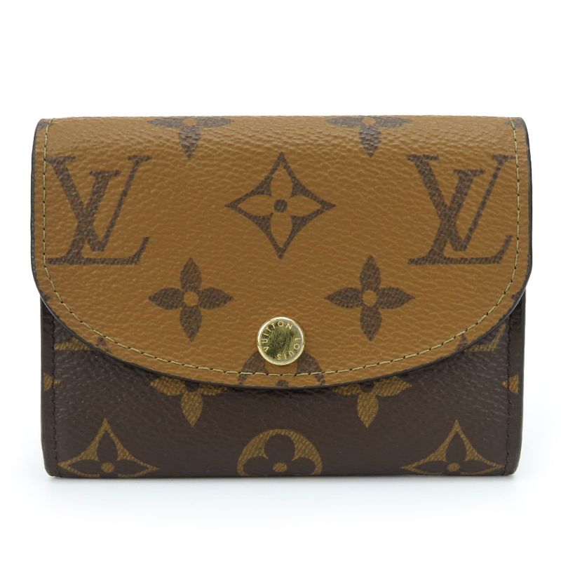 Louis Vuitton Bifold Wallet Portefeuille Rosalie M82333 Monogram Reverse Brown