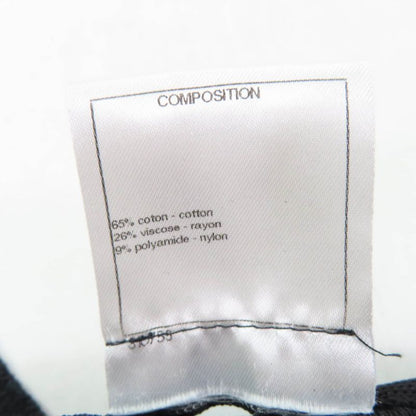 CHANEL P49277 Trapezoidal Wrap Skirt With Coco Mark Buttons Black White 34 Made