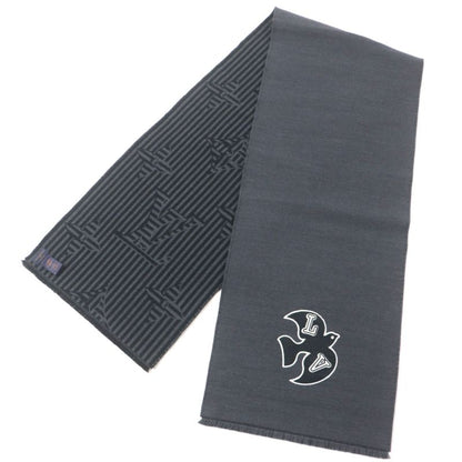  Louis Vuitton M77944 Echarpe LV Harmony Scarf 100% Wool With Logo Patch Gray