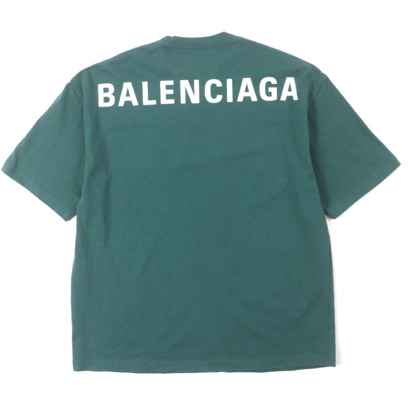  Balenciaga 2020 570805 100% Cotton Back Logo Print Oversized Short Sleeve
