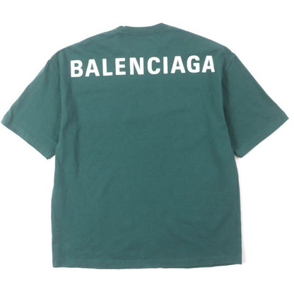  Balenciaga 2020 570805 100% Cotton Back Logo Print Oversized Short Sleeve