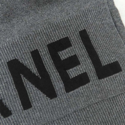 Chanel Shawl Aaa623 Gray-×black 2025 Cruises Cashmere Logo Simple