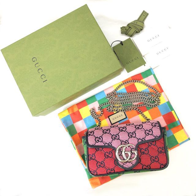 Gucci Multicolor Shoulder GG Marmont Super Mini Bag Canvas