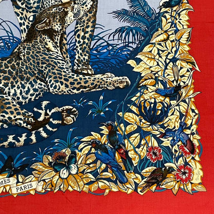 Hermes Scarf Carre 140 DIP DYE Jungle LOVE Cashmere Red