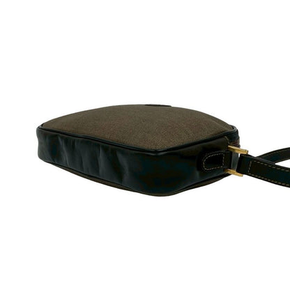 Fendi Vintage FF Logo Motif Leather Mini Shoulder Bag Pochette Sacoche Brown