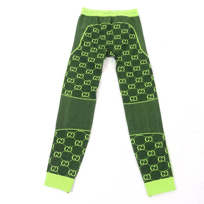 Gucci 22SS 693103 Logo Design GG Jacquard Leggings Pants Bottoms Green M Made