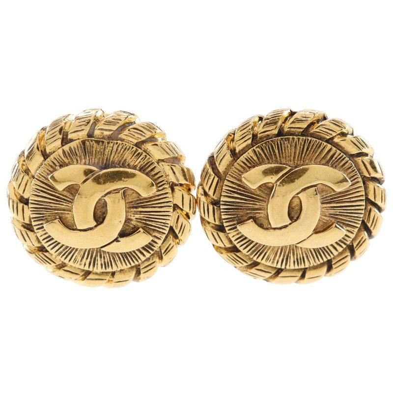 Chanel Coco Mark Vintage Gold Plated Ladies 23.0g Earring