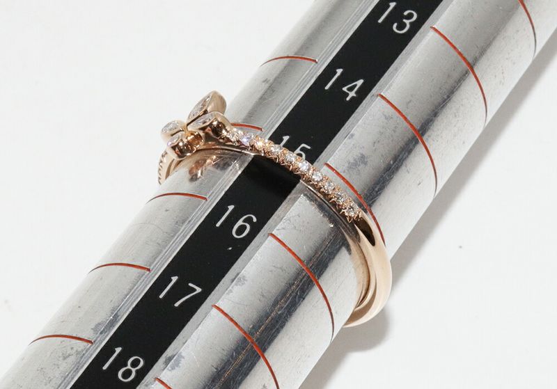 Tiffany & Co Ring 18K Pink Gold Diamond Fleur-de-lis Ring