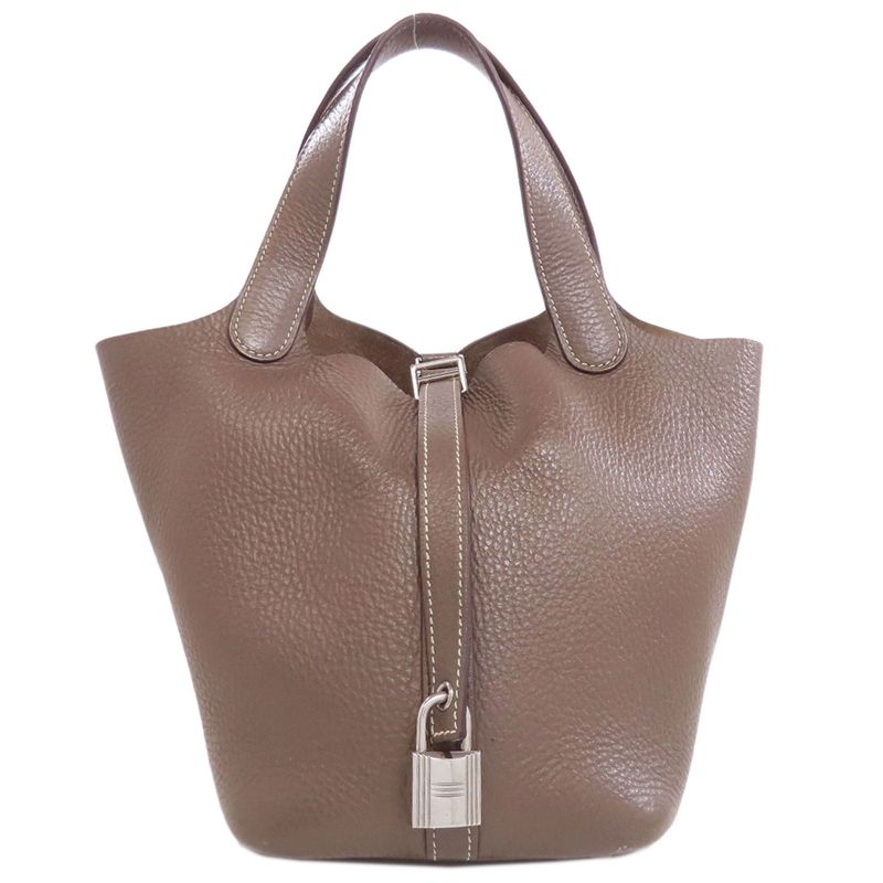 Hermes Picotin Lock PM Etape Silver Hardware Handbag Taurillon Women