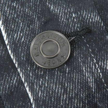 Balenciaga 20SS 621580 Denim Transfer Print Stretch Jacket Blouson Black L Made