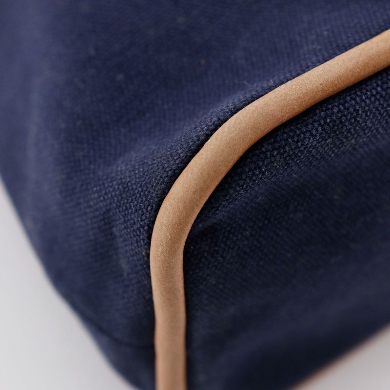 Hermes Bolide Pouch 25 Cotton Canvas Navy Blue Unisex Pouch