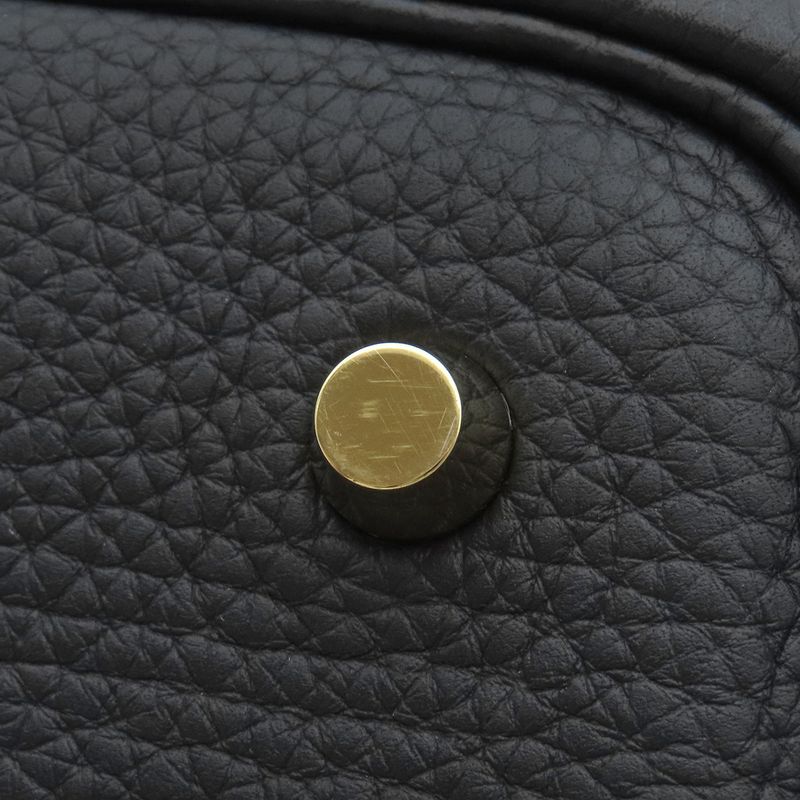 Hermes Handbag Picotin Lock MM Taurillon Clemence Black Gold Hardware Black