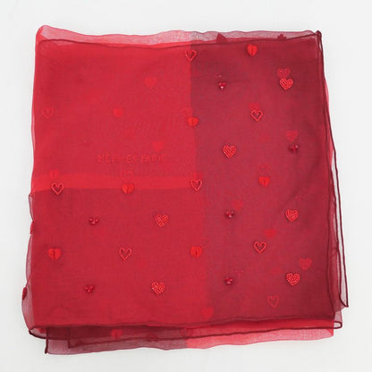Hermes Grand Manage Bandana Love Carre 65 Silk Muslin Embroidery Beads
