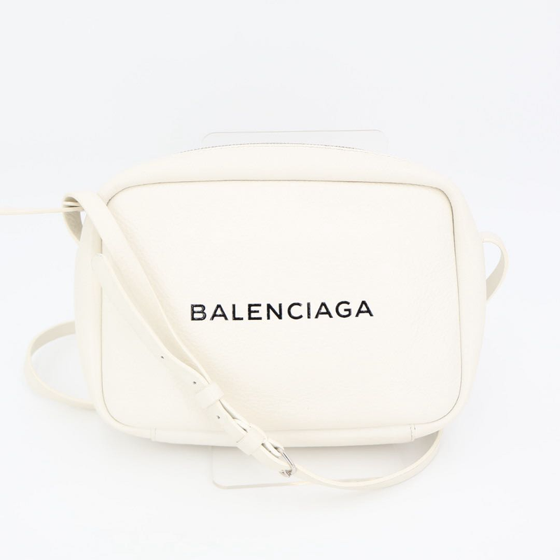 Balenciaga Shoulder Bag Everyday Camera Bag S 489812 White Black Leather