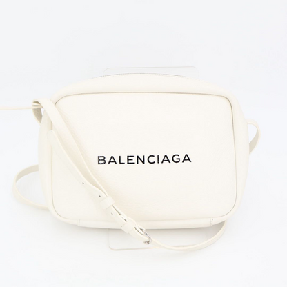 Balenciaga Shoulder Bag Everyday Camera Bag S 489812 White Black Leather