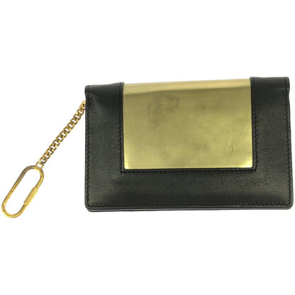 Celine Phoebe Period Frame Chain Mini Wallet in Black Gold