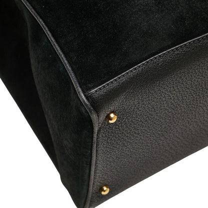 Gucci Bamboo Tote Shoulder Bag 2WAY 002285503220 Black Suede Leather Ladies