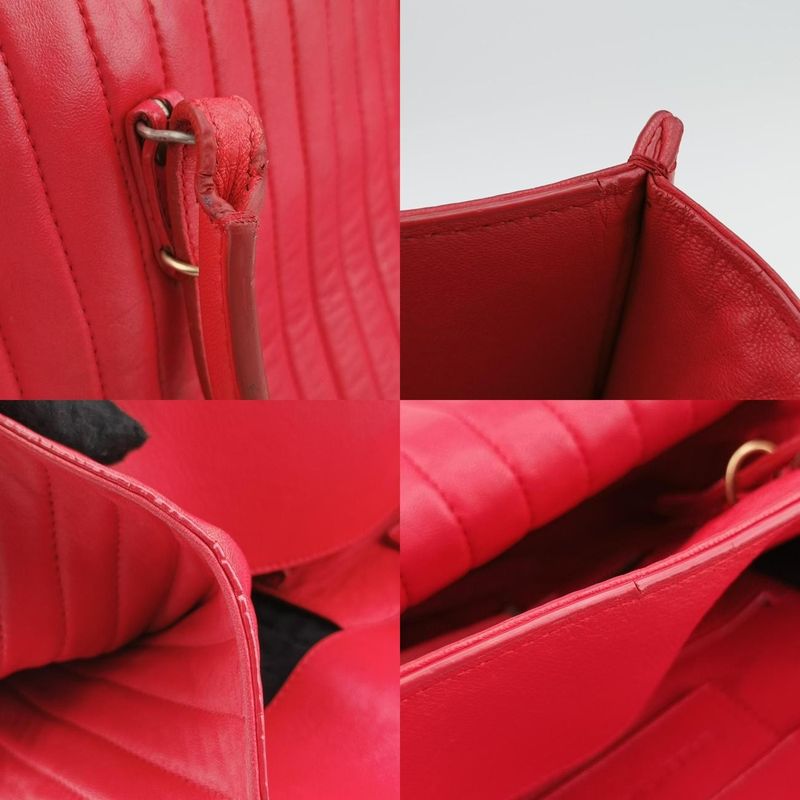 Balenciaga Quilted Paper A4 Tote Bag Red Leather 2367016502 515859