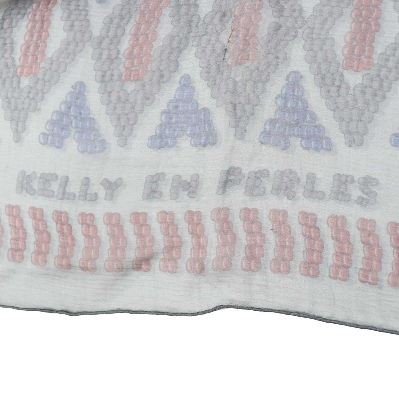 Hermes Carre 140 Kelly EN Perles Kelly EN Perles Lou Silk GRIS Etain Bordeaux