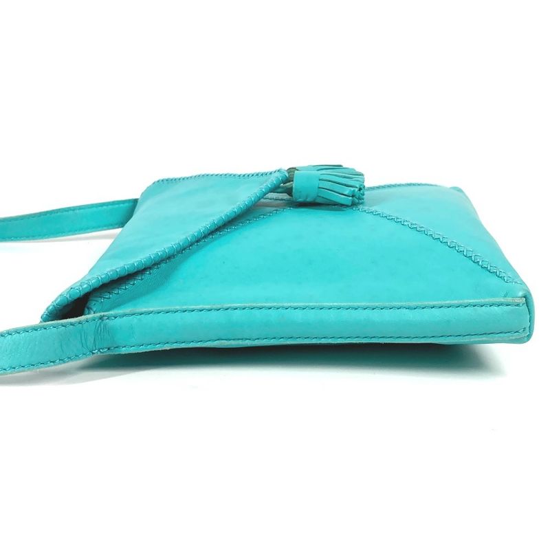 Hermes Shoulder Bag Sac Pompon Leather Turquoise Blue
