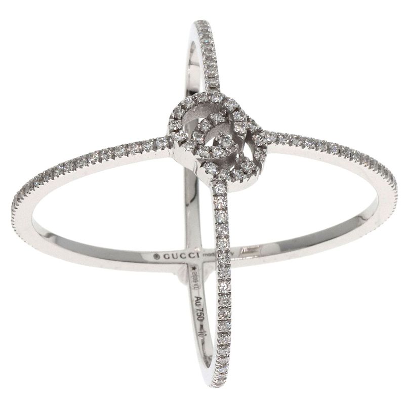 Gucci GG Running Diamond #10 Ring - 18K White Gold Ladies