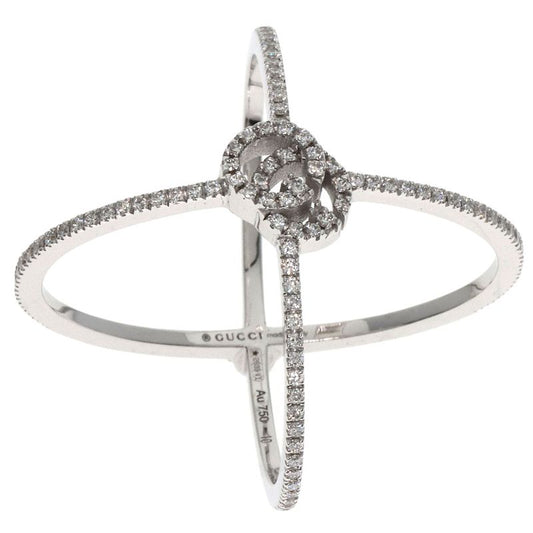 Gucci GG Running Diamond #10 Ring - 18K White Gold Ladies