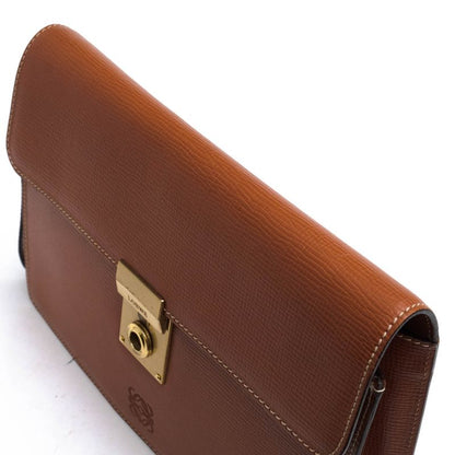 Loewe Bag Second Bag Clutch Bag Men Leather Genuine Leather Brown Shredded