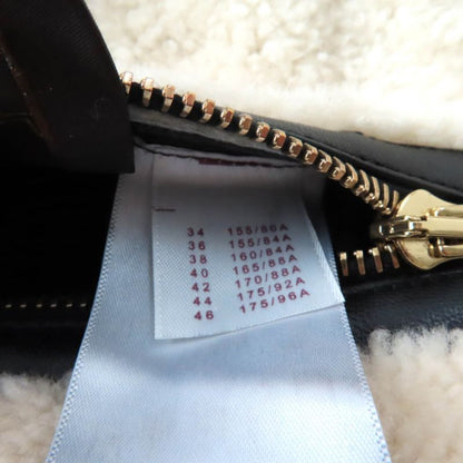 Louis Vuitton Sheepskin Reversible Belt Design Collarless Mouton Coat Black/whit