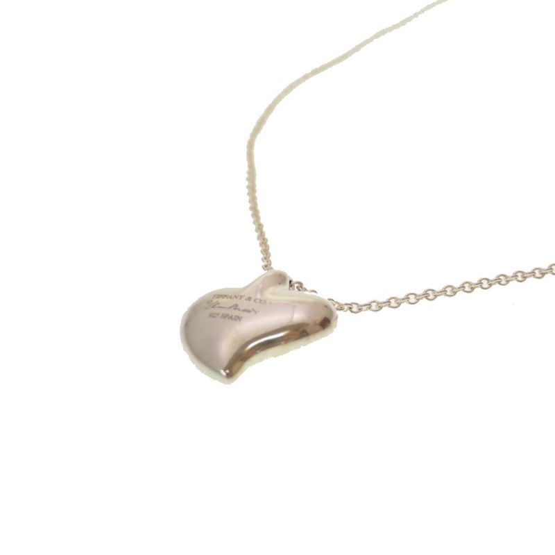Tiffany & Co Elsa Peretti Curved Heart Necklace 925 Silver Accessories 0203