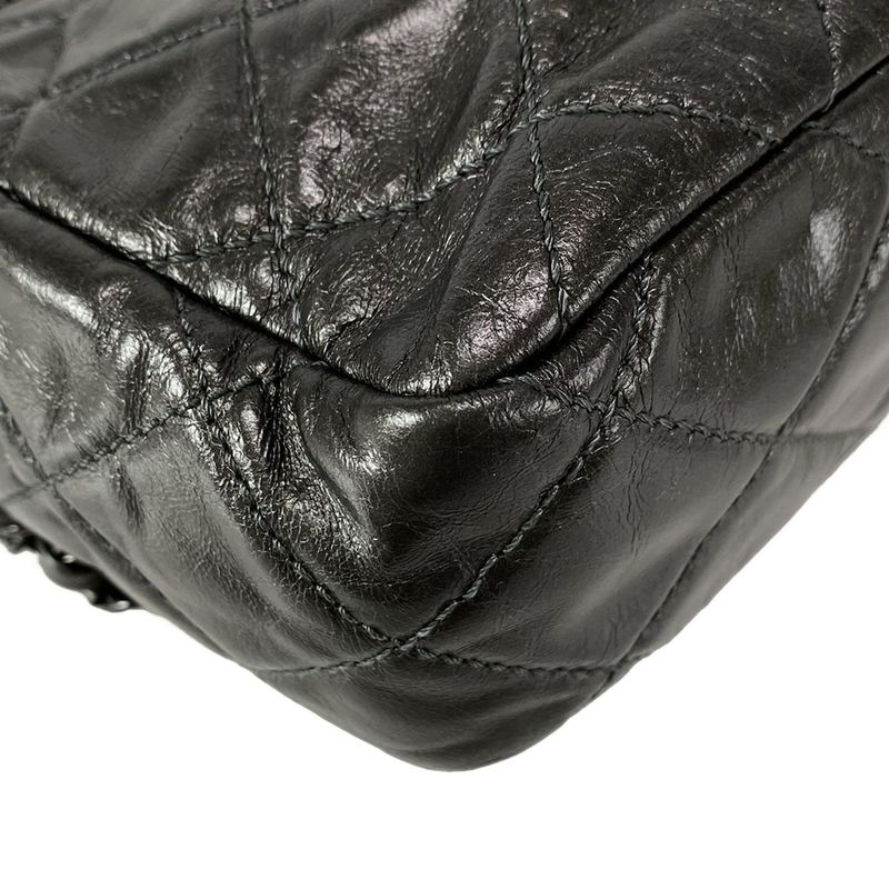 Chanel Shoulder Bag Luxury Linematelasse Dark Gray Chain Shoulder/black