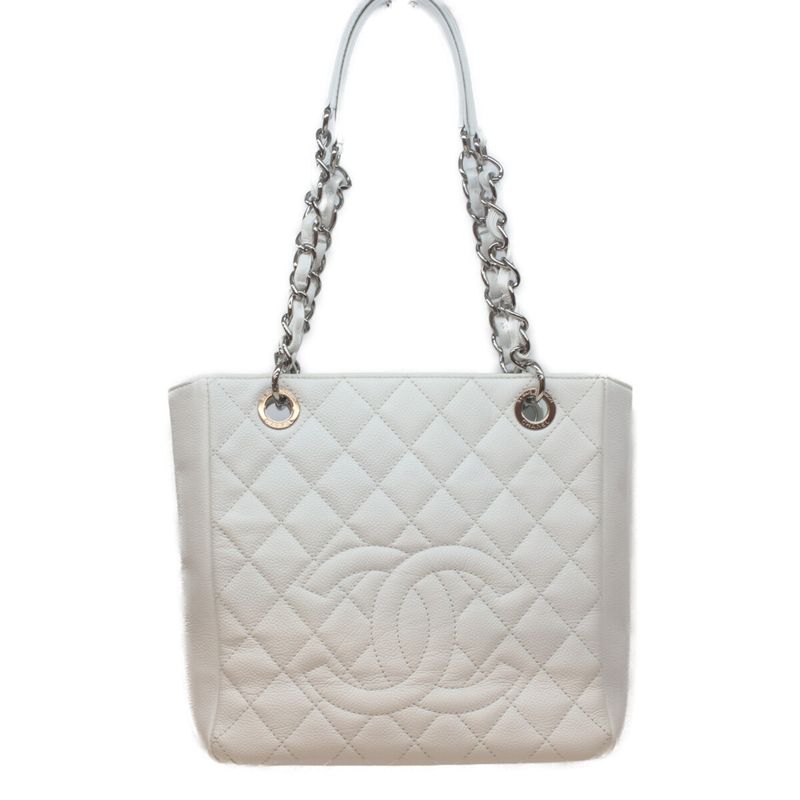 Chanel No 15 White Caviar Silver Hardware PST Tote